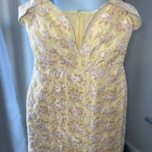 Lulus Elegant Floral Yellow Dress